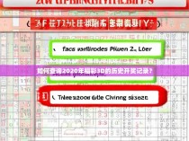 如何查询2020年福彩3D的历史开奖记录？