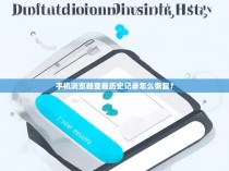 手机浏览器查看历史记录怎么恢复？