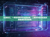 -红球选三，一等奖号码对应头奖金额，二等奖号码对应奖金数额减去头奖金额；
