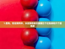 1.首先,在左侧列中,从左到右依次摆放三个红色球和六个蓝色球
