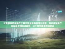 付费服务的优势在于其丰富且完善的统计功能，能够满足用户更深层次的统计需求，以下是主要优势和缺点