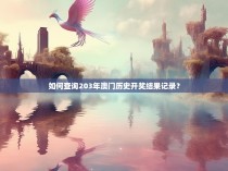 如何查询203年澳门历史开奖结果记录？