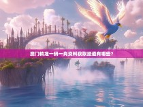 澳门精准一码一肖资料获取渠道有哪些？