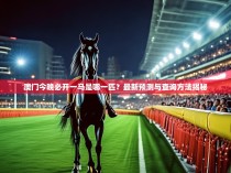 澳门今晚必开一马是哪一匹？最新预测与查询方法揭秘