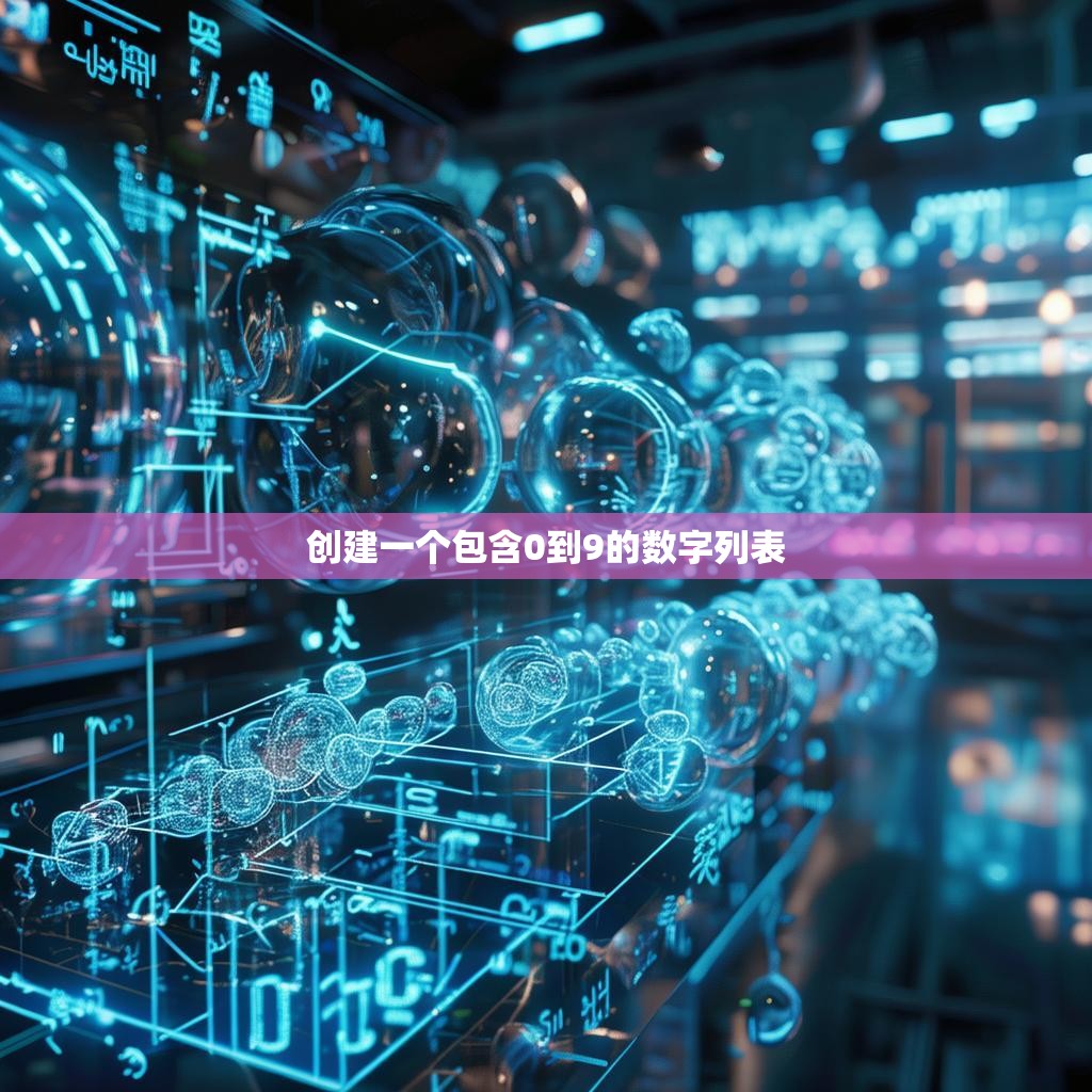 创建一个包含0到9的数字列表