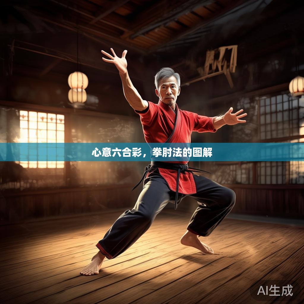 心意六合彩，拳肘法的图解
