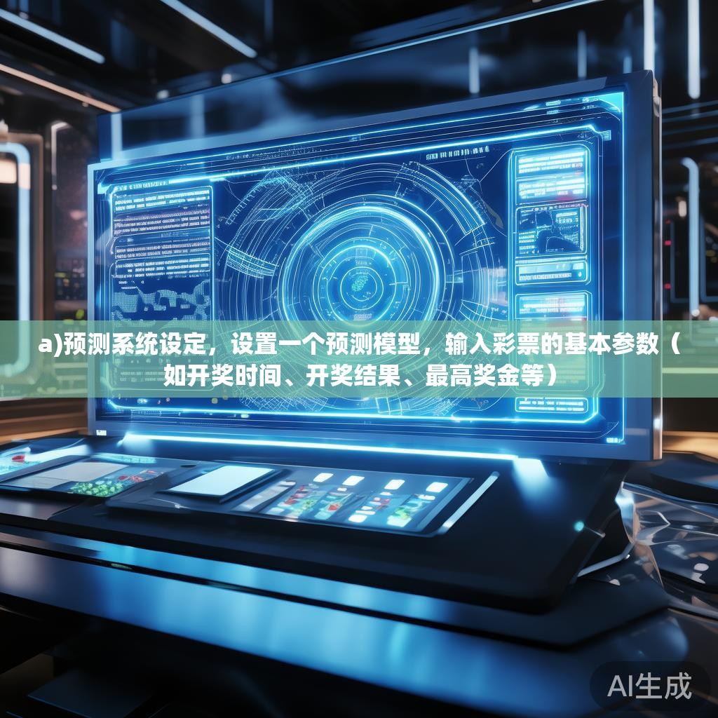 a)预测系统设定,设置一个预测模型,输入彩票的基本参数(如开奖时间、开奖结果、最高奖金等) a)预测系统设定,设置一个预测模型,输入彩票的基本参数(如开奖时间、开奖结果、最高奖金等)