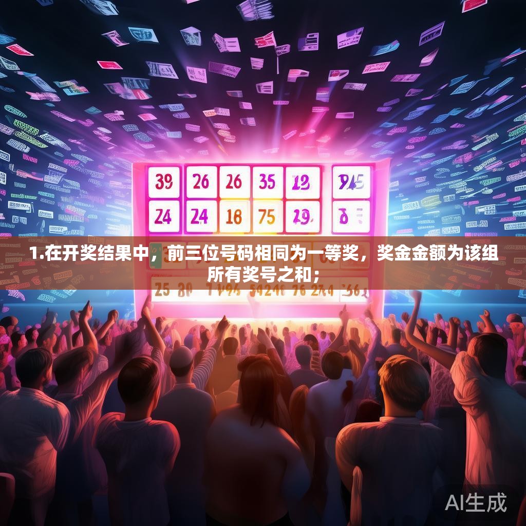 1.在开奖结果中,前三位号码相同为一等奖,奖金金额为该组所有奖号之和; 1.在开奖结果中,前三位号码相同为一等奖,奖金金额为该组所有奖号之和;