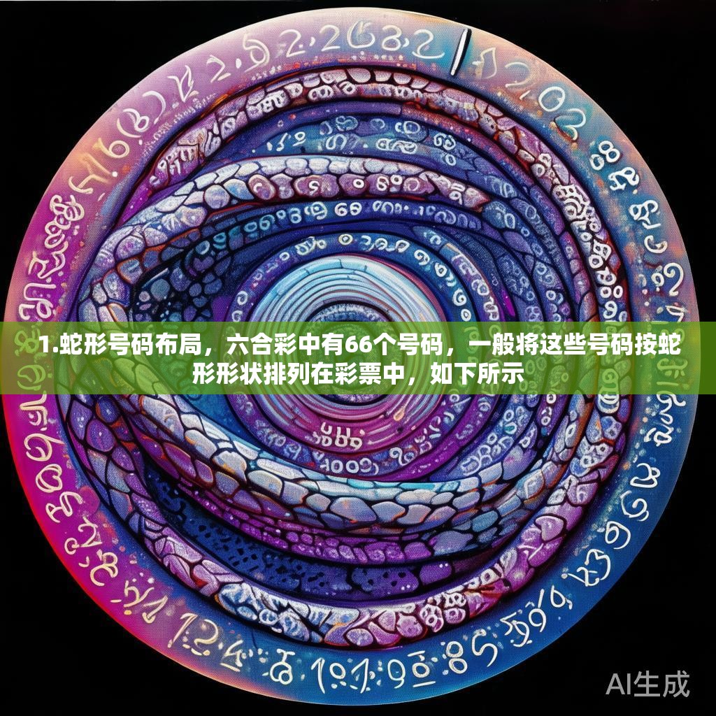 1.蛇形号码布局，六合彩中有66个号码，一般将这些号码按蛇形形状排列在彩票中，如下所示
