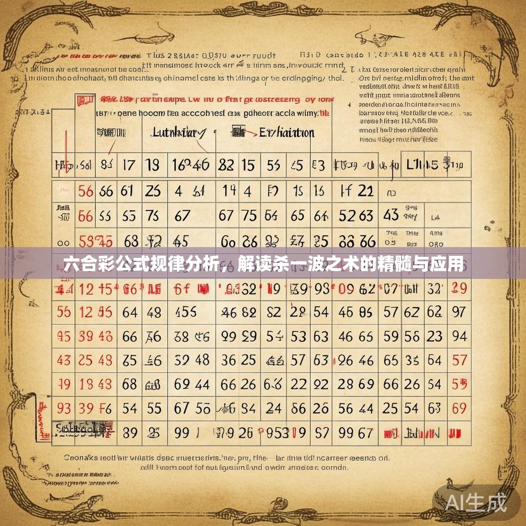 六合彩公式规律分析,解读杀一波之术的精髓与应用 六合彩公式规律分析,解读杀一波之术的精髓与应用