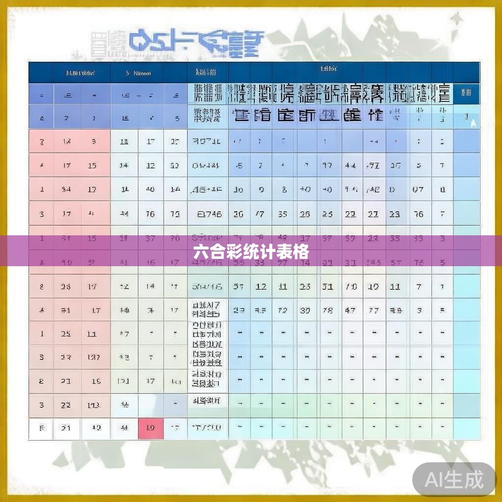 六合彩统计表格