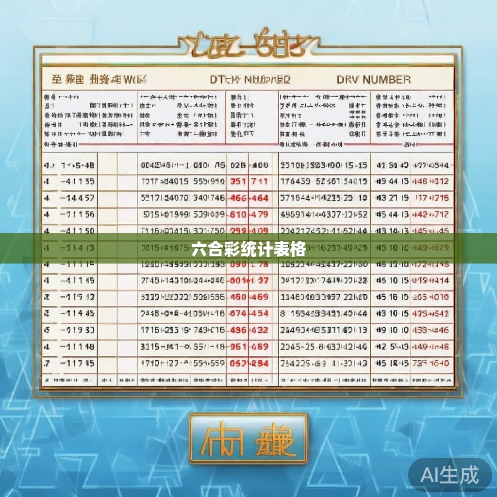 六合彩统计表格 六合彩统计表格