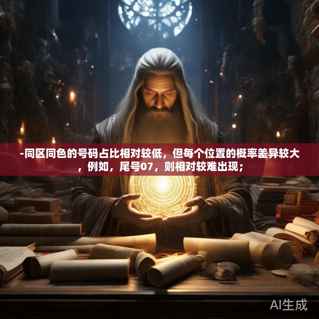 -同区同色的号码占比相对较低，但每个位置的概率差异较大，例如，尾号07，则相对较难出现；