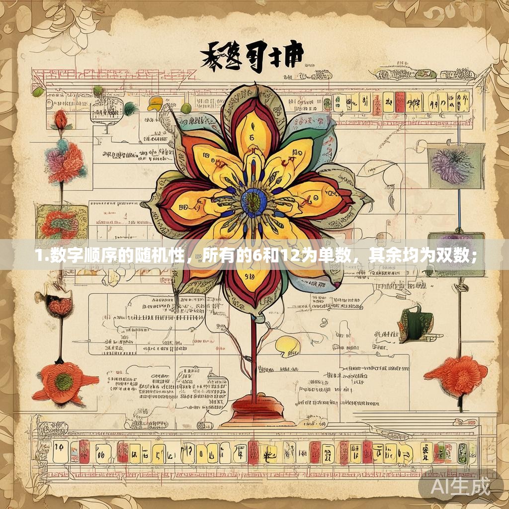 1.数字顺序的随机性，所有的6和12为单数，其余均为双数；