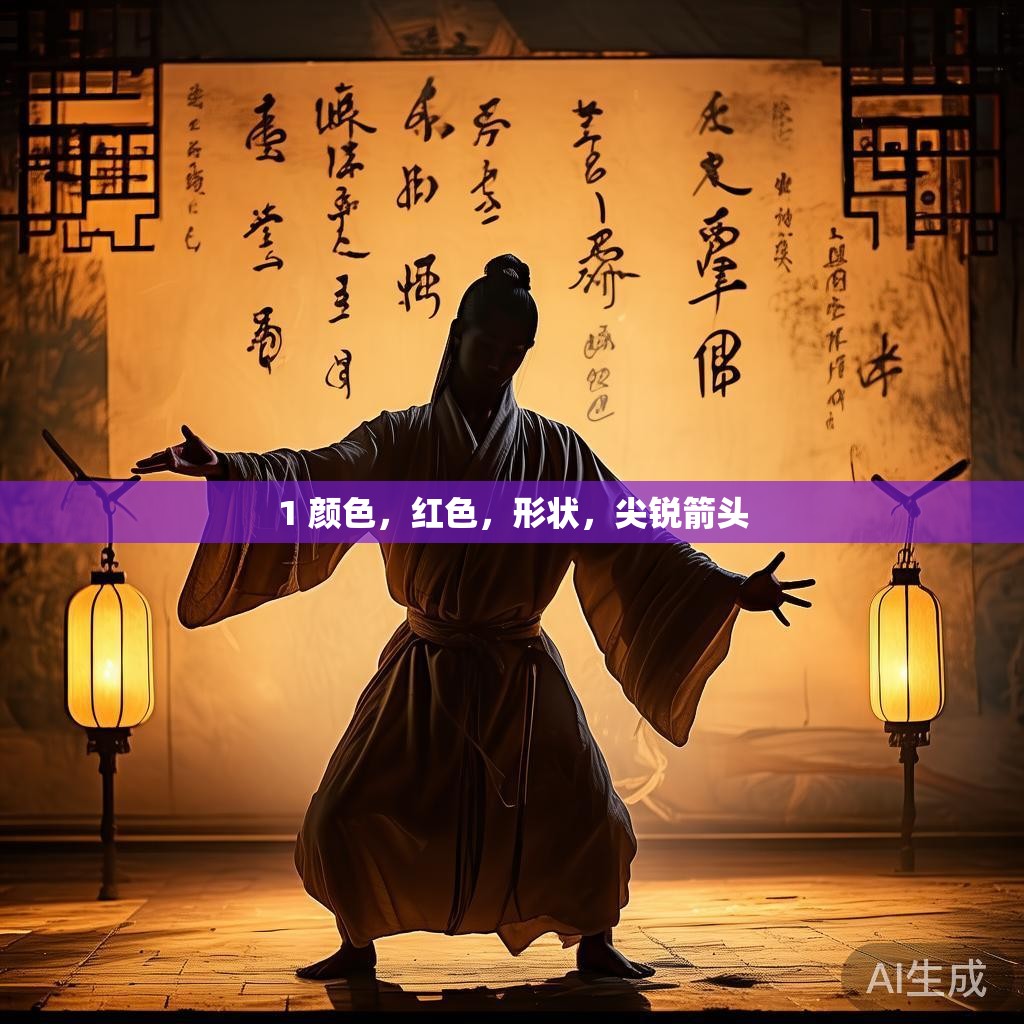 1 颜色，红色，形状，尖锐箭头