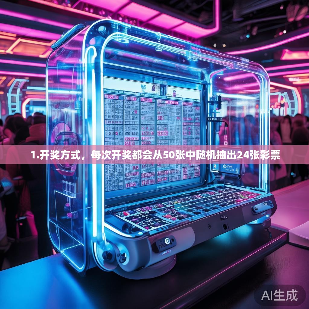 1.开奖方式，每次开奖都会从50张中随机抽出24张彩票