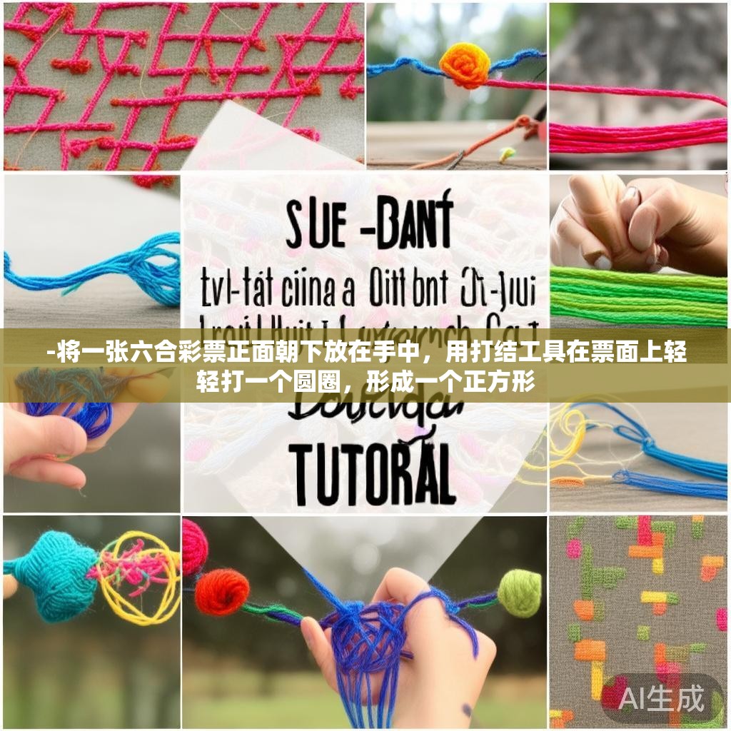 -将一张六合彩票正面朝下放在手中，用打结工具在票面上轻轻打一个圆圈，形成一个正方形