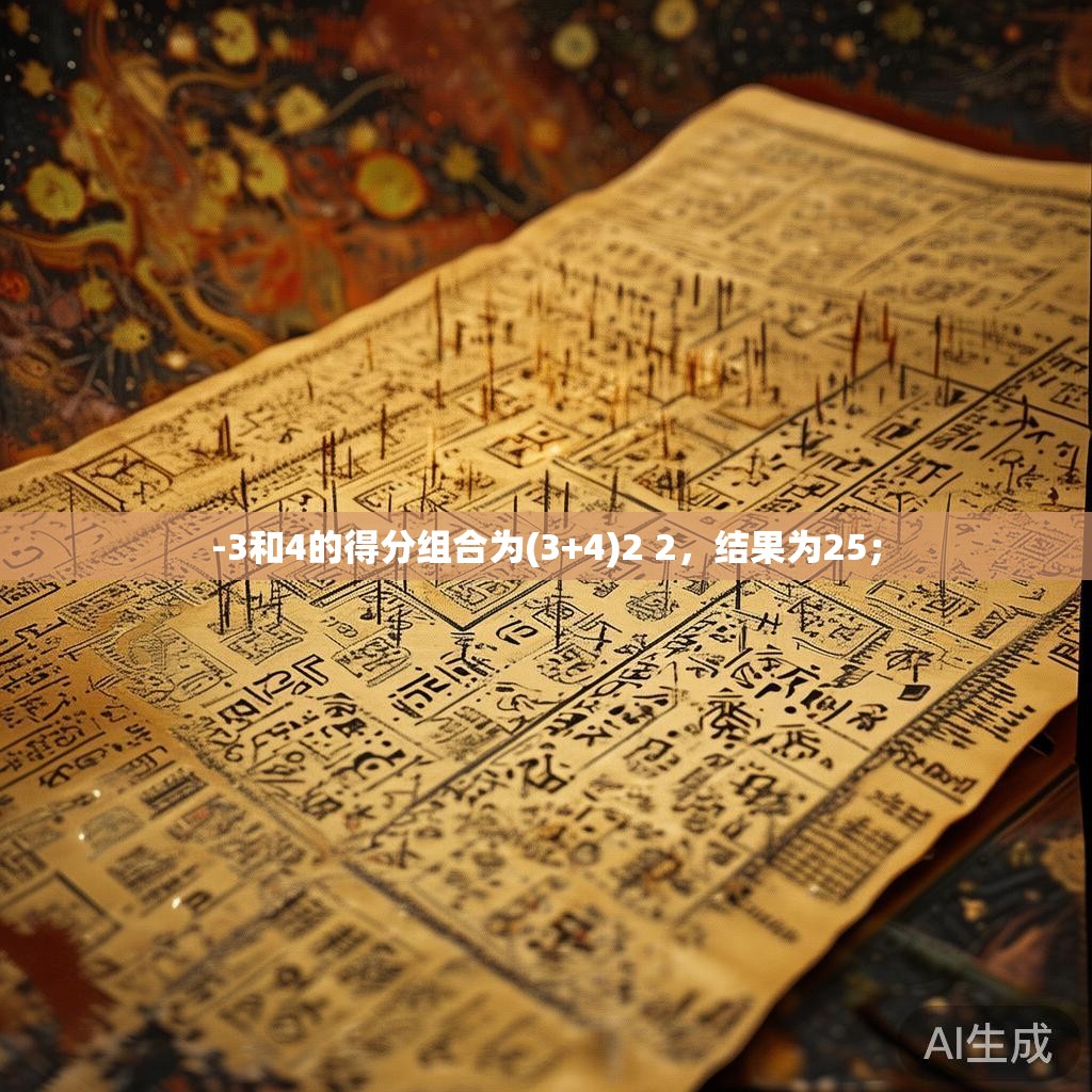 -3和4的得分组合为(3+4)2 2,结果为25; -3和4的得分组合为(3+4)2 2,结果为25;