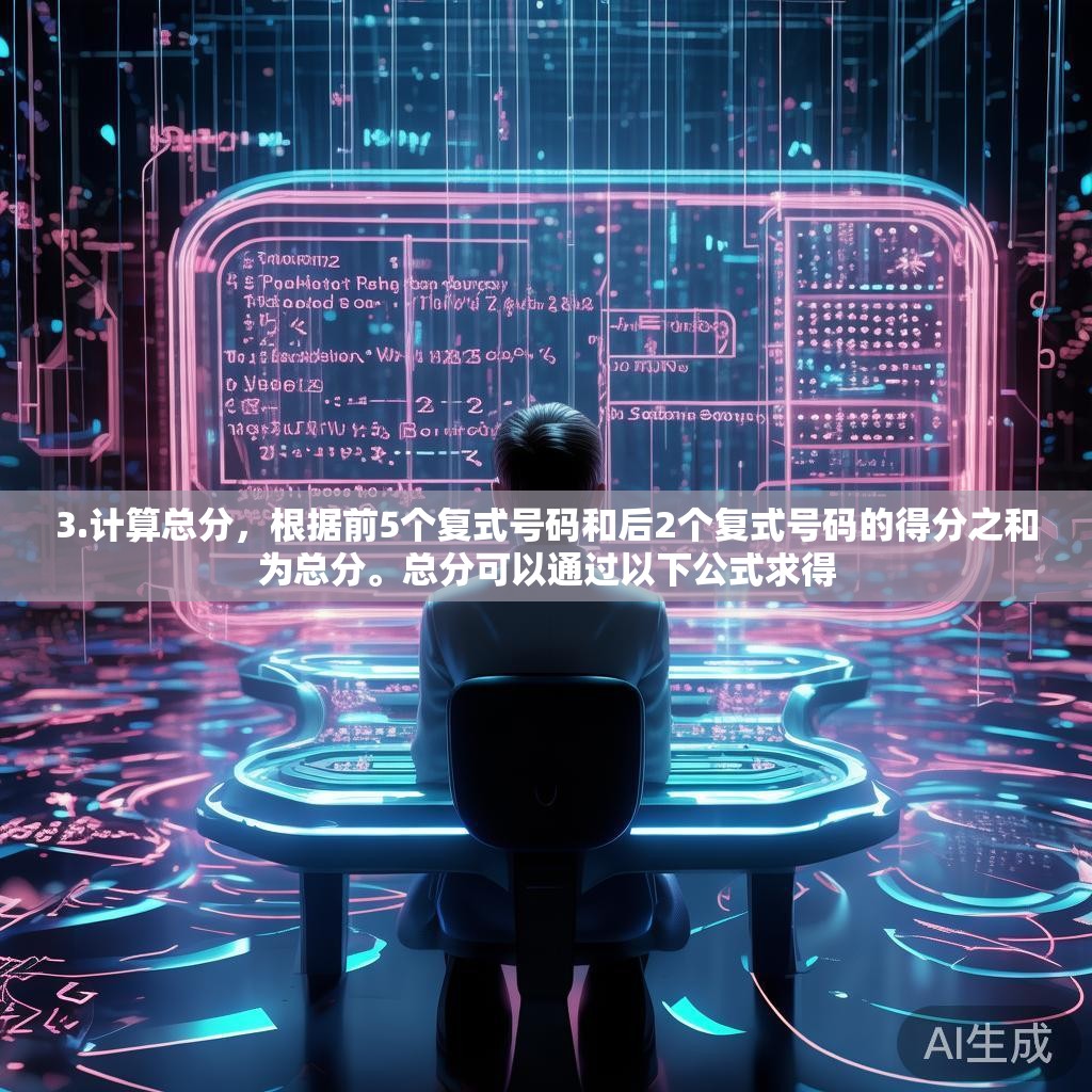 3.计算总分,根据前5个复式号码和后2个复式号码的得分之和为总分。总分可以通过以下公式求得 3.计算总分,根据前5个复式号码和后2个复式号码的得分之和为总分。总分可以通过以下公式求得