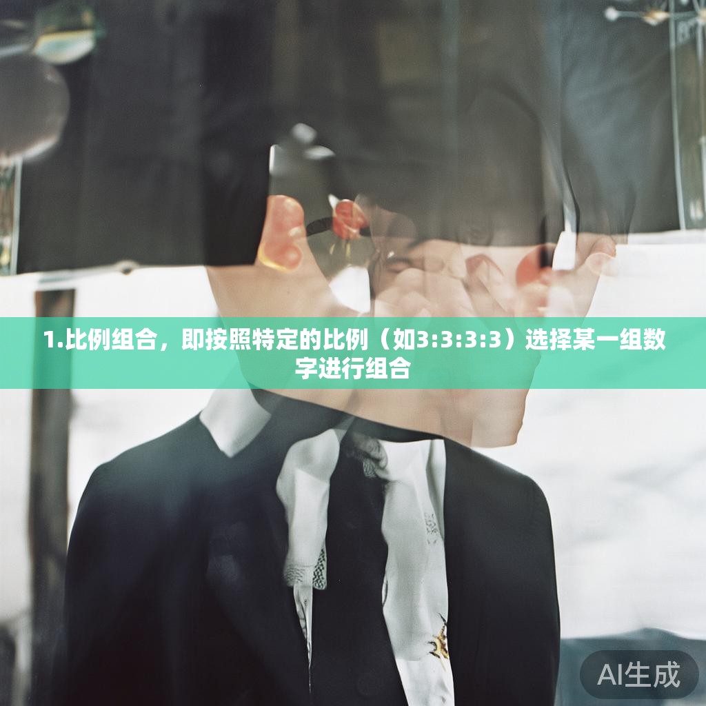 1.比例组合，即按照特定的比例（如3:3:3:3）选择某一组数字进行组合
