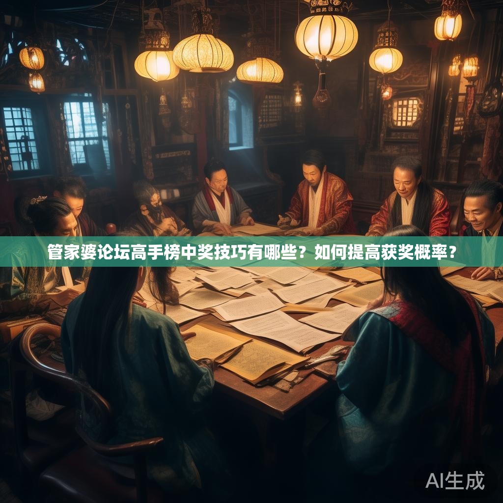 管家婆论坛高手榜中奖技巧有哪些?如何提高获奖概率? 管家婆论坛高手榜中奖技巧有哪些?如何提高获奖概率?