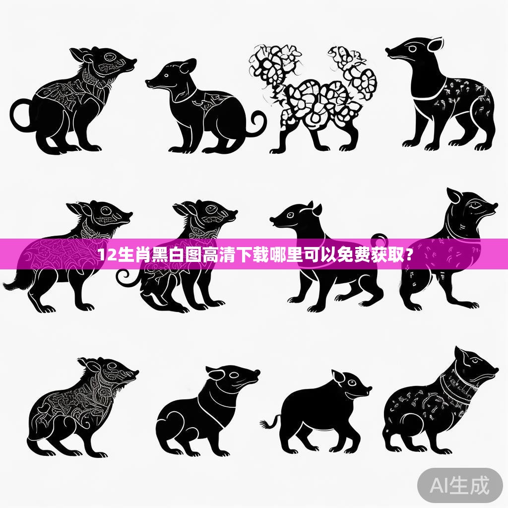 12生肖黑白图高清下载哪里可以免费获取？