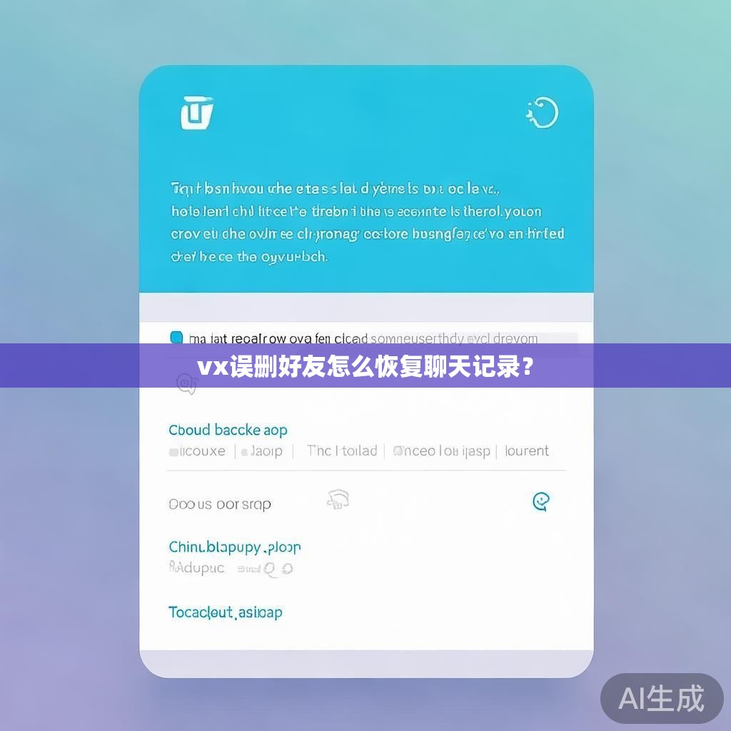 vx误删好友怎么恢复聊天记录？