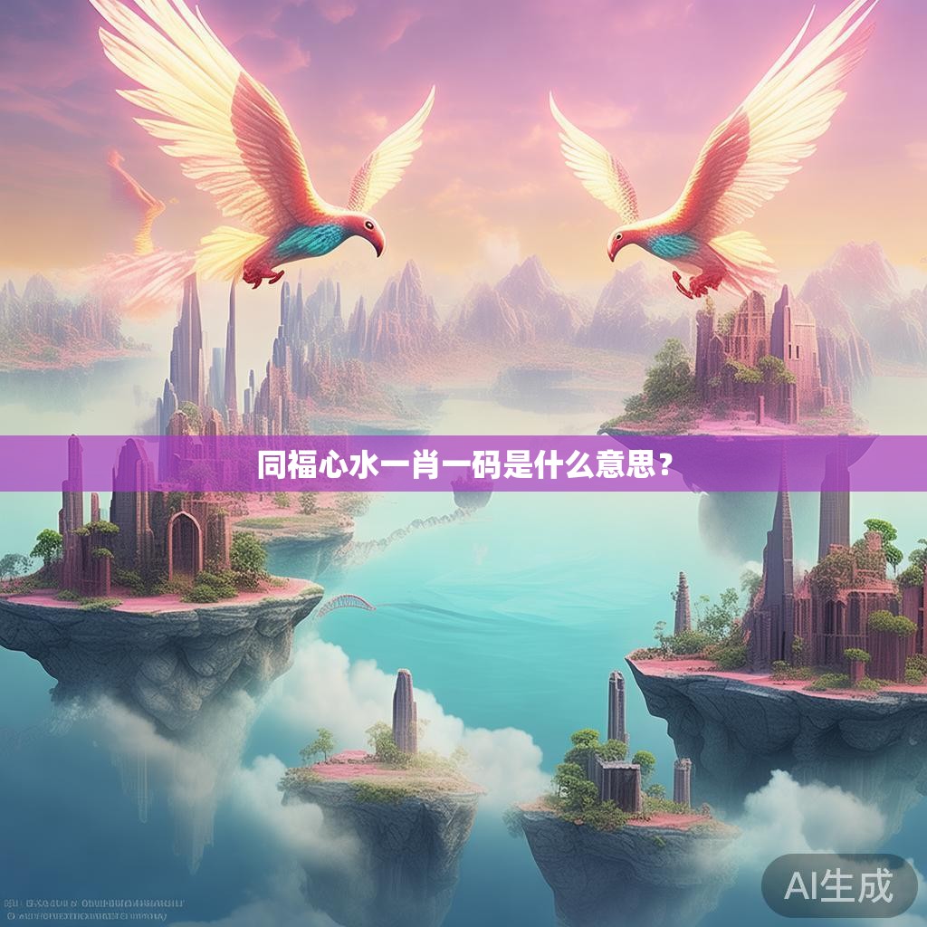 同福心水一肖一码是什么意思？
