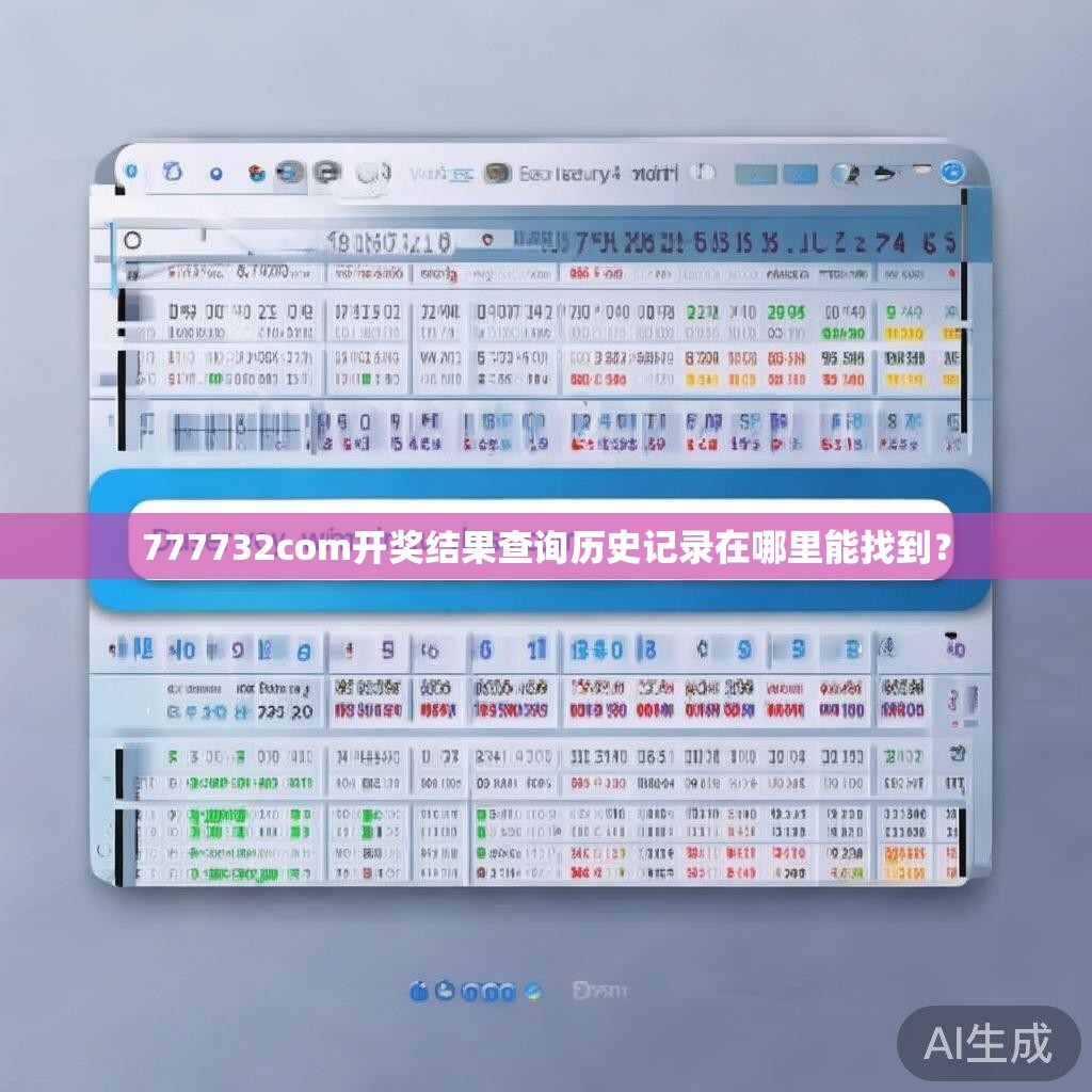 777732com开奖结果查询历史记录在哪里能找到？