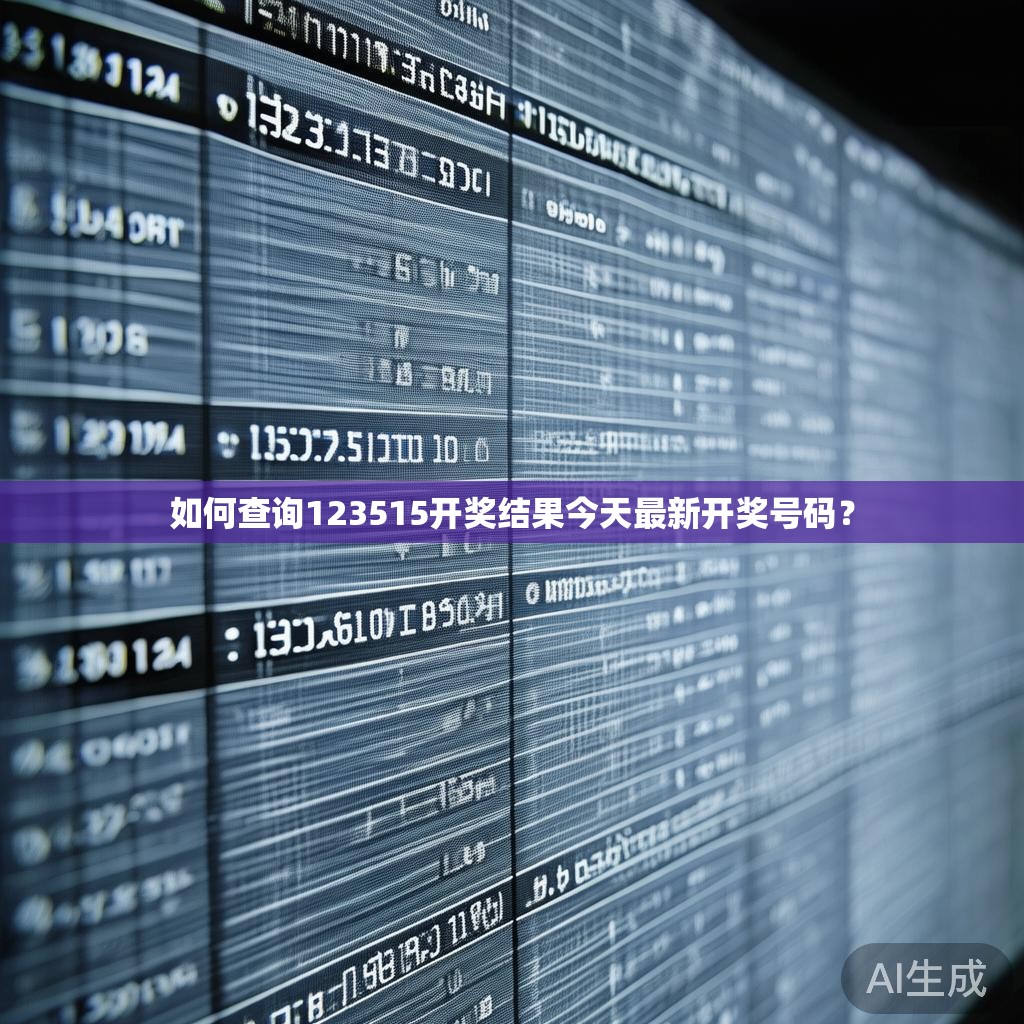 如何查询123515开奖结果今天最新开奖号码？