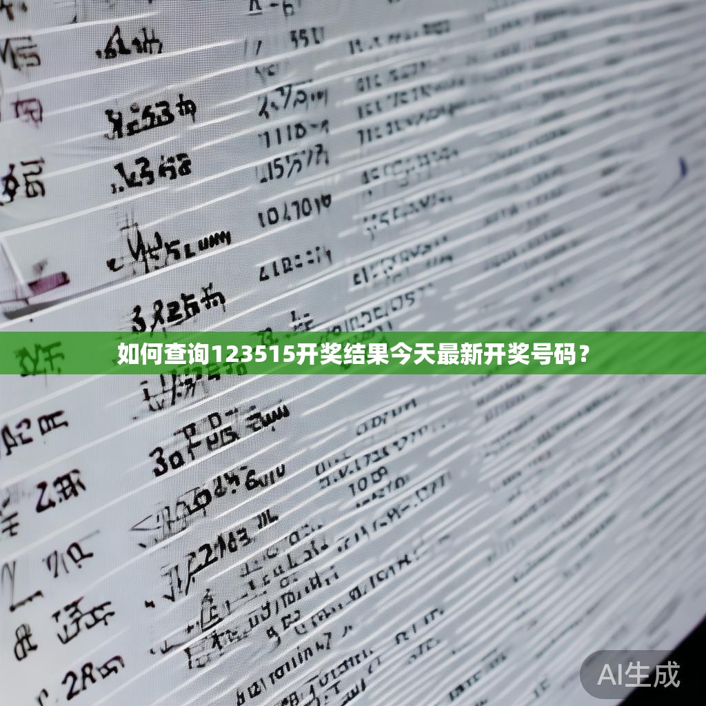 如何查询123515开奖结果今天最新开奖号码？