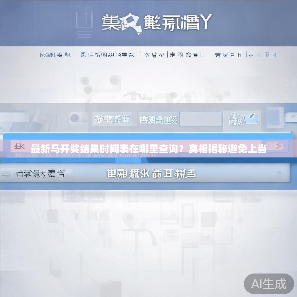 最新马开奖结果时间表在哪里查询？真相揭秘避免上当