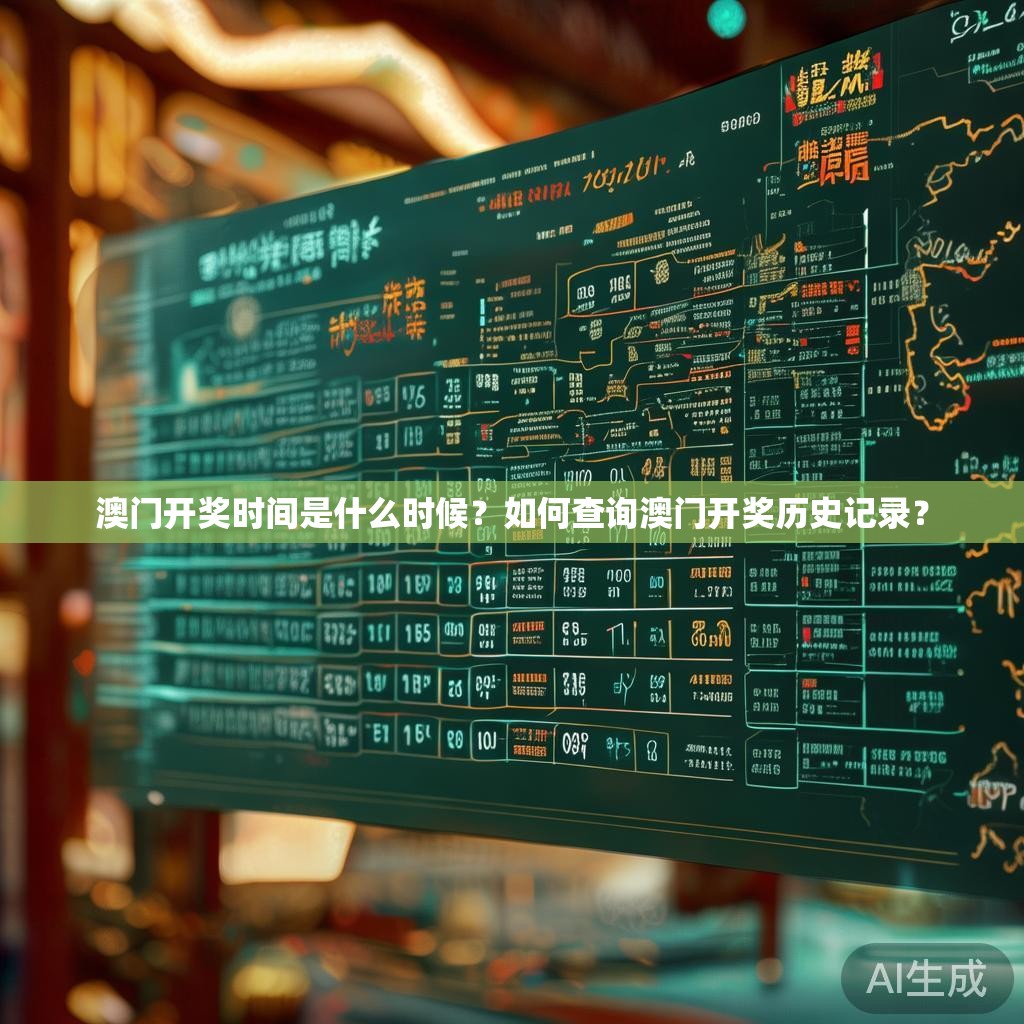 澳门开奖时间是什么时候？如何查询澳门开奖历史记录？