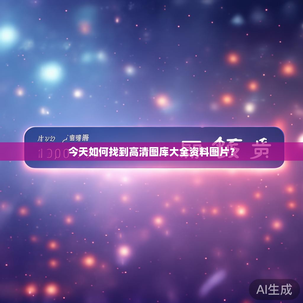 今天如何找到高清图库大全资料图片？