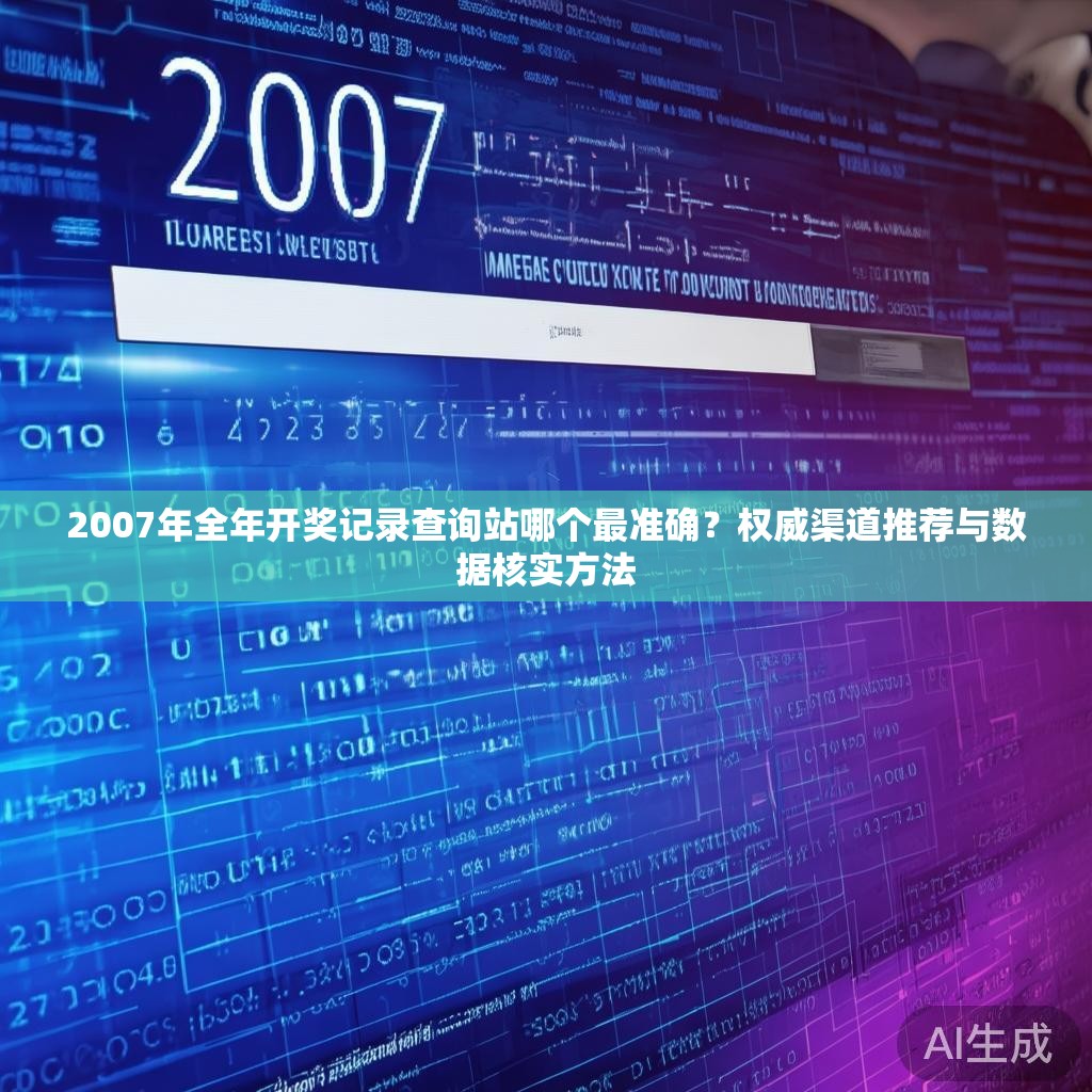 2007年全年开奖记录查询站哪个最准确？权威渠道推荐与数据核实方法