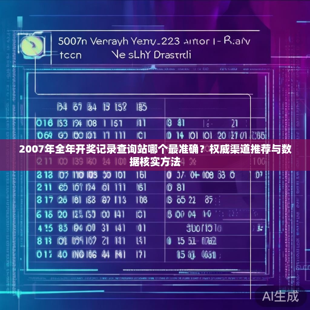2007年全年开奖记录查询站哪个最准确？权威渠道推荐与数据核实方法