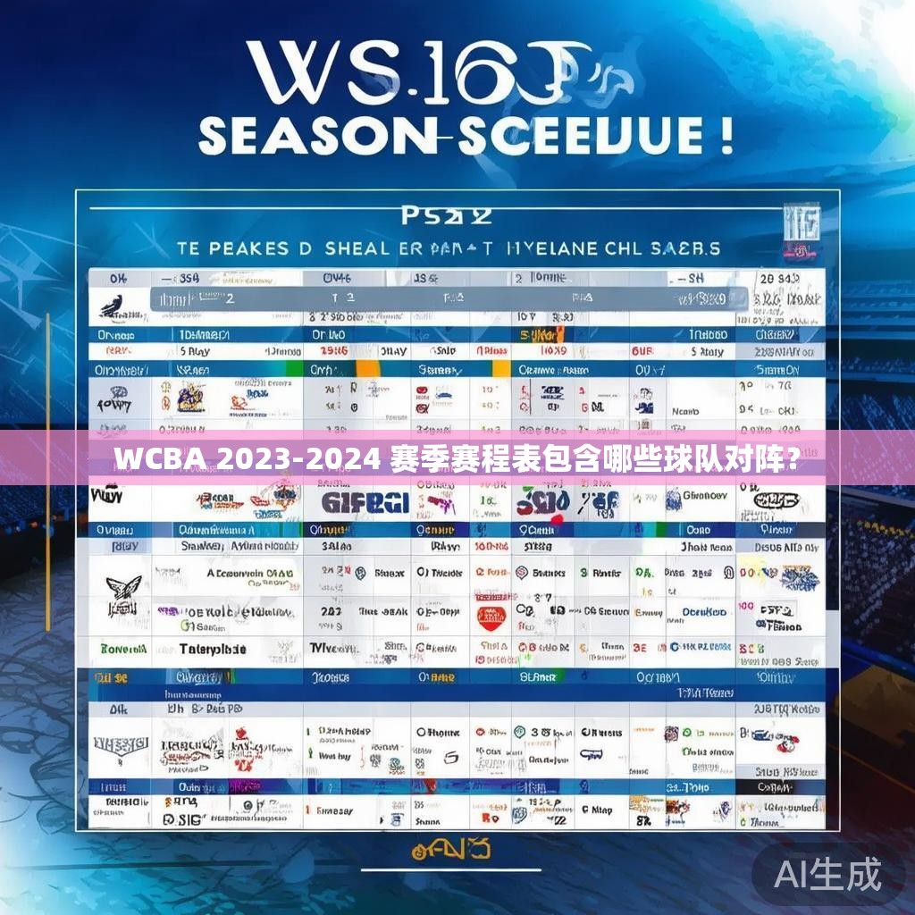 WCBA 2023-2024 赛季赛程表包含哪些球队对阵？
