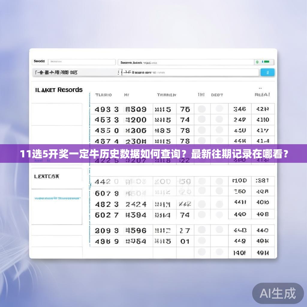 11选5开奖一定牛历史数据如何查询？最新往期记录在哪看？