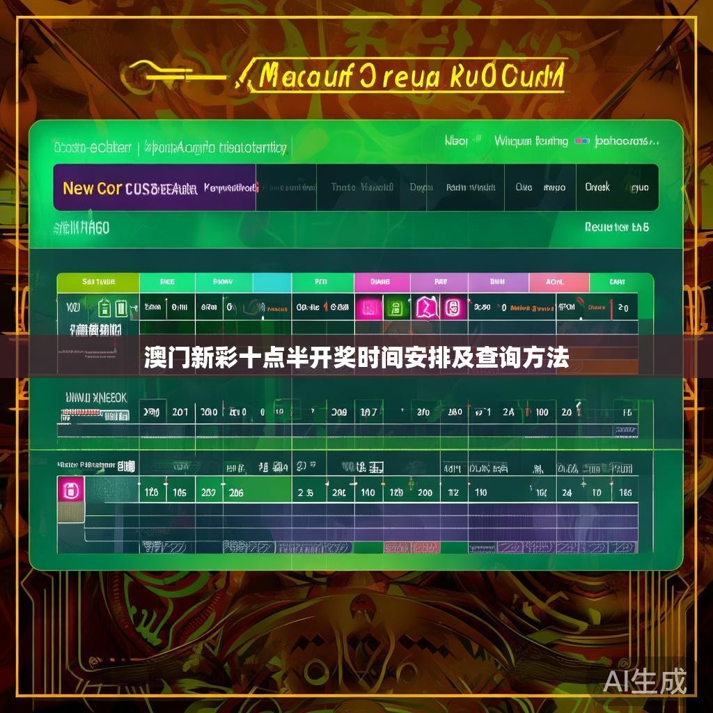澳门新彩十点半开奖时间安排及查询方法