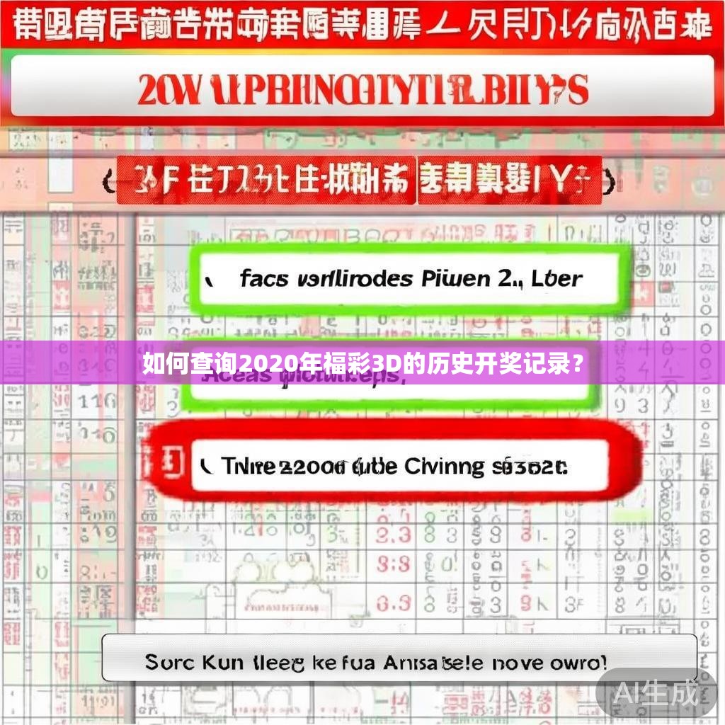 如何查询2020年福彩3D的历史开奖记录？