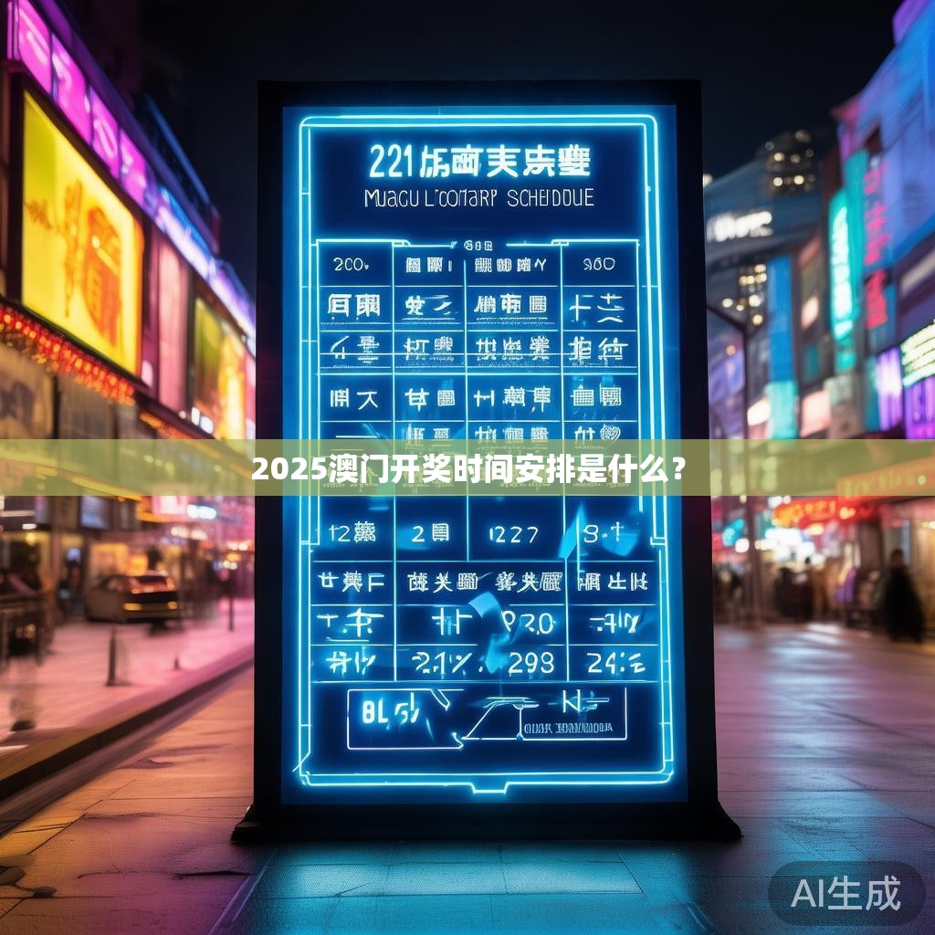 2025澳门开奖时间安排是什么？